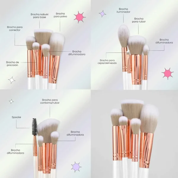 KIT DE BROCHAS 13 PCS MARSHMALLOW LULA - Imagen 3